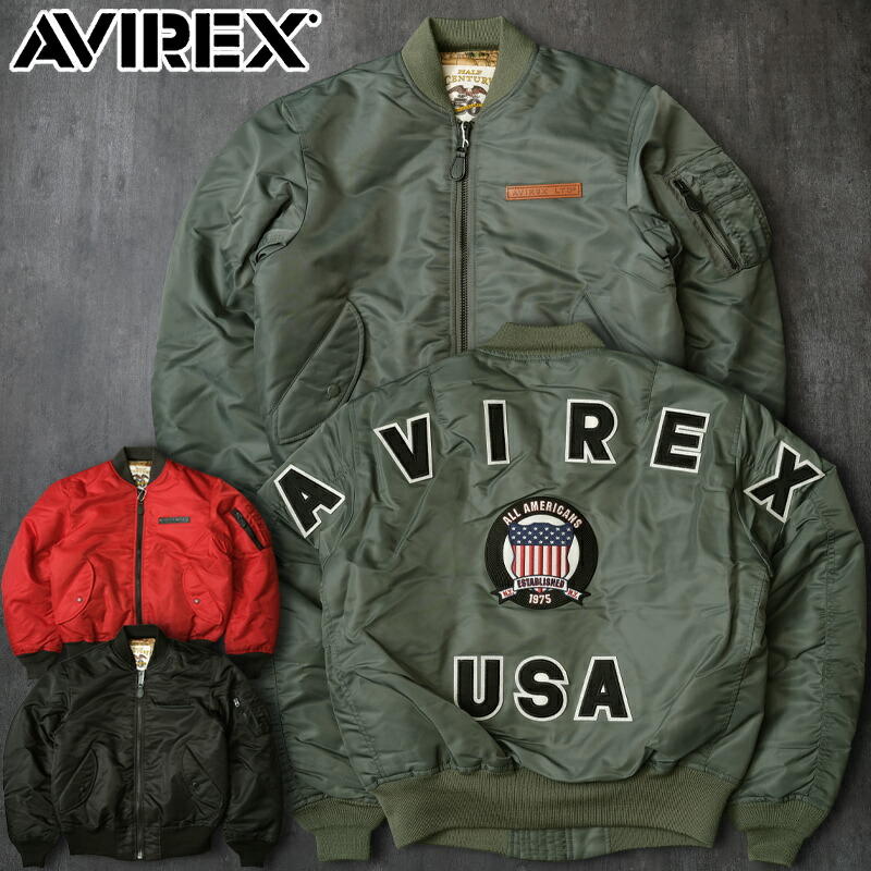 AVIREX アビレックス #7835952019 50th Anniversary MA-1 フライトジャケット 『SIGNATURE BIG LOGO』 MA1 男性 メンズ ブルゾン ミリタリー アウター ジャンパー リバーシブル アヴィレックス カジュアル アメカジ 秋 冬