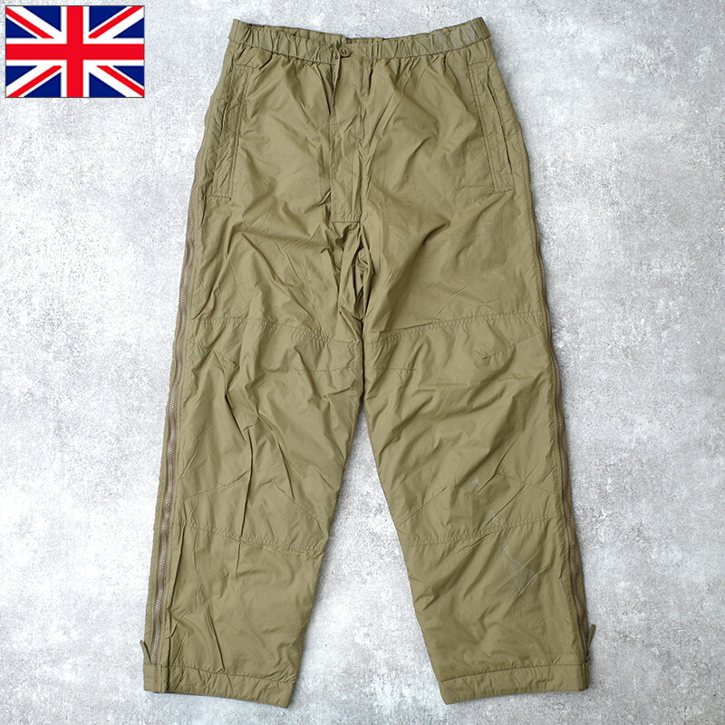 イギリス軍 PCS 中綿入り サーマルパンツ USED PP496UN 英国 UK 軽量 防寒 保温 コールドウェザー オーバーパンツ ズボン トラウザーズ ボトムス コンバット フィールド 戦闘服 冬 ウィンター 実物ミリタリー 軍物 軍モノ