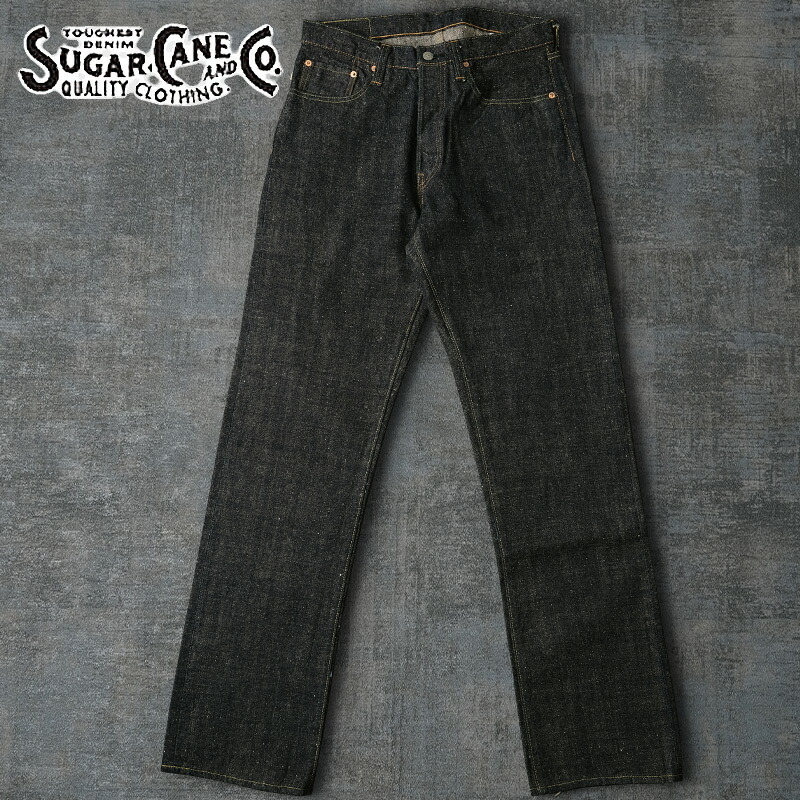 SUGARCANE シュガーケーン #SC40301A 砂糖黍製 14oz. 琉球藍混左綾デニム パンツ メンズ 男性 ジーンズ ジーパン ズボン ボタンフライ ストレート インディゴ カジュアル アメカジ 刺繍 沖縄