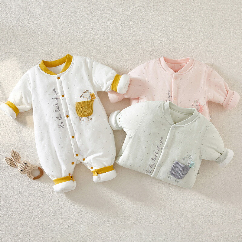 長袖カバーオール ベビー服 新生児服 綿100 前開きタイプ 秋冬 防寒 保温 新生児 男の子 女の子 かわいい 赤ちゃん服 ロンパース 出産祝い プレゼント は自分にプチご褒美を