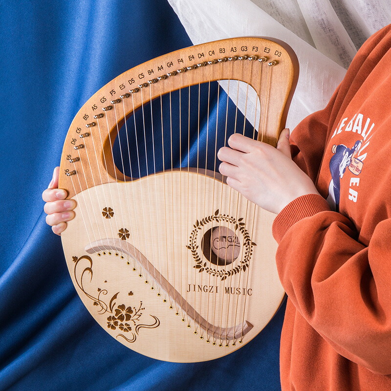 ライアー楽器（ハンドメイド） 手作業で装飾されたライアーハープ - 16弦、桜のデザイン - Etsy