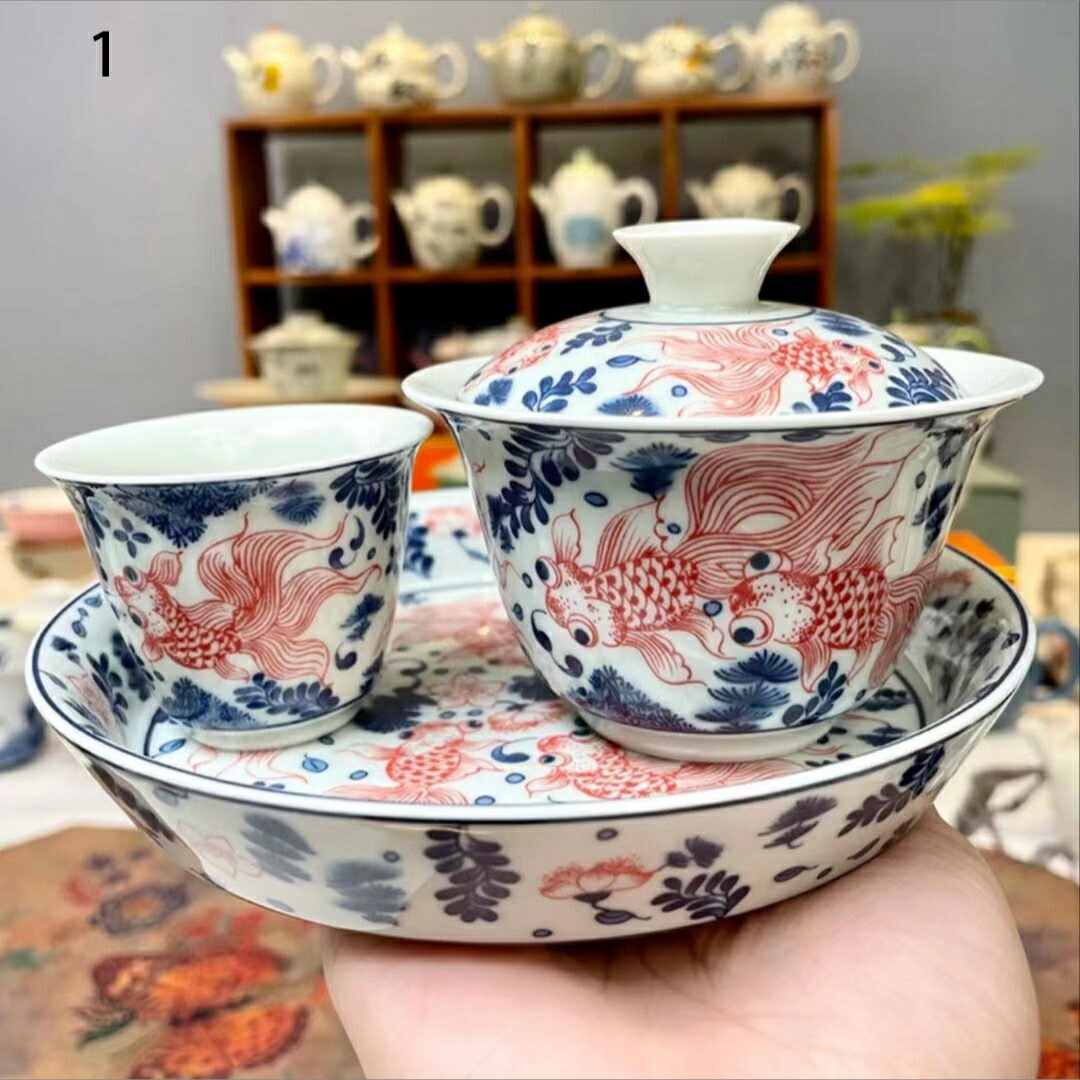 高級、茶器 柳桜園×京焼】最高級茶各種詰合せ×京焼茶器セット（叶松谷作