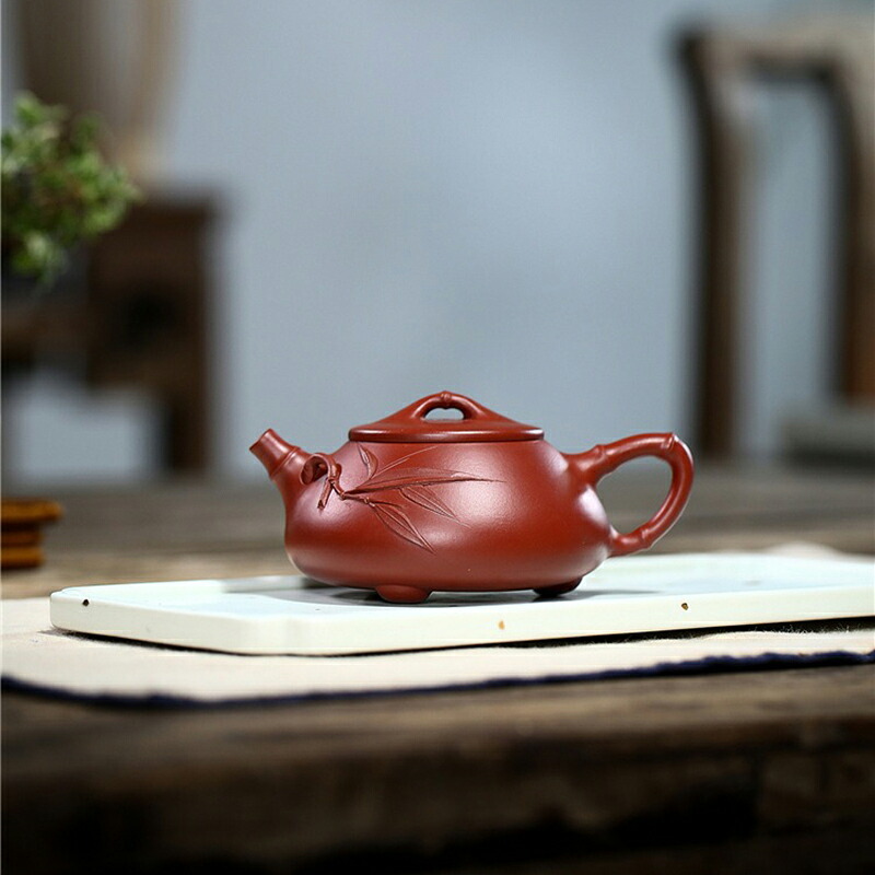 茶壷 急須 紫砂壺 ティーポット 常滑焼 紫砂茶器 唐物紫泥急須 紫砂壺急須 煎茶器 茶道具 手作り 手描き急須 極細工 朱泥紫砂 在銘 zsh80｜Sea Heart