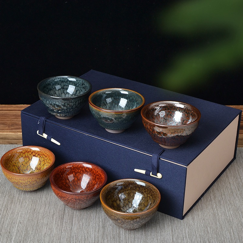 送料無料　時代物　古窯変天目碗 抹茶碗　煎茶道具 抹茶碗 抹茶茶碗 天目茶碗 曜変天目茶碗 茶道具 お茶碗 御飯茶碗