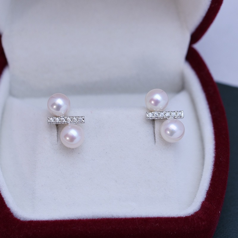 Pearl Natural Pearl Freshwater Pearl 6mm-7mm Pearl Earrings Graduation Pearl Earrings Everyday Use Earrings Wedding Funeral Entrance Ceremony Date Pearl Jewelry for Both Ears Natural Genuine Pearl Freshwater Pearl Wedding Party zed47