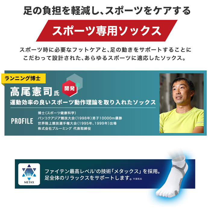 (パケット便送料無料)phitenファイテン足王ソッキング5本指レディース22〜24cmスポーツソックス/靴下AL93****