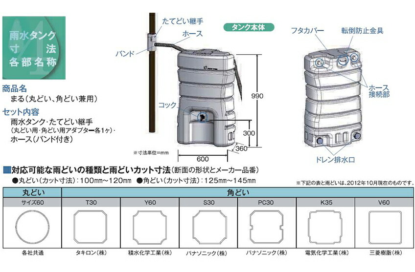【雨水タンク】雨水貯留タンク まる140助成金申請可・領収書のみご対応、その他のご対応は出来かねますため、各自治体へご確認のうえご注文ください。