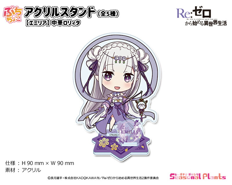 Re:ゼロから始める異世界生活　ぷちちょこアクリルスタンド【エミリア】中華ロリィタ画像