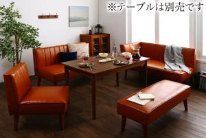 【最大2000円クーポン★マラソン限定】モダンデザインレザーソファ リビングダイニングセット 4点セット(2Pソファ1脚+アームソファ1脚+1Pソファ1脚+ベンチ1脚) 右アーム｜ダイニングセット専門店seasonless