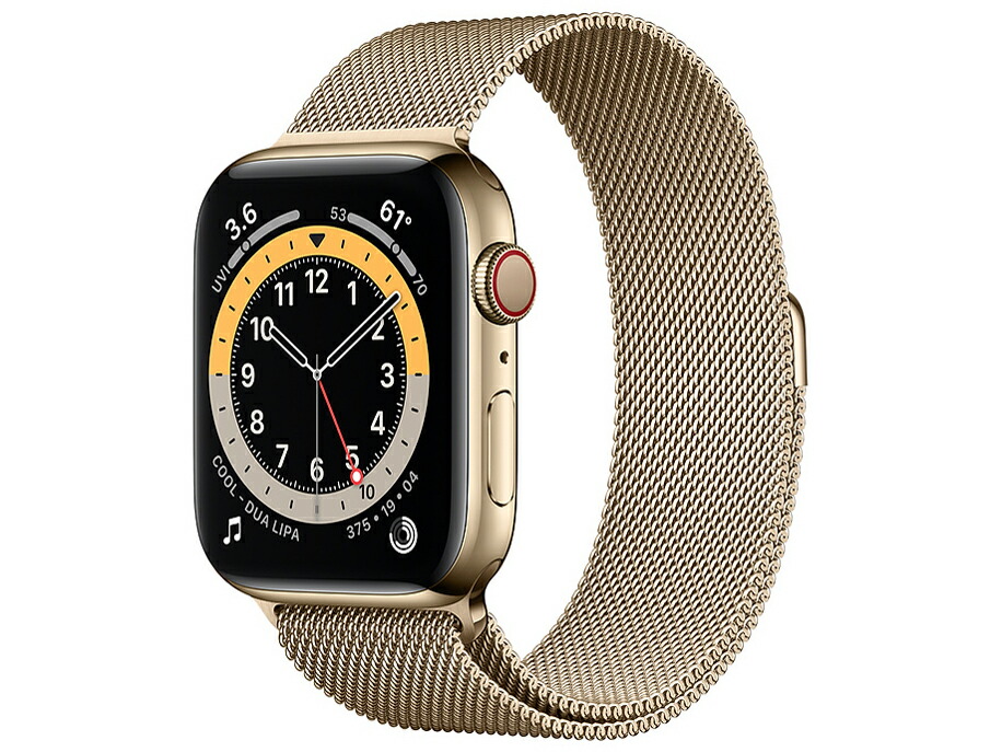【新品・未当て嵌める】Apple Watch Series 6 GPS+Cellularひな形 44粍 M09G3J/A ゴールドステンレススチールケースとゴールドミラネーゼループ ダンス楽隊付き添い人 SIM無償性 当て嵌める押さえる―(白ROM) 貨物輸送無料