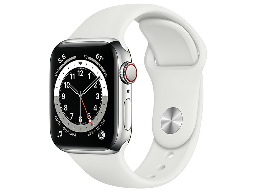 【新品・未当て嵌める】Apple Watch Series 6 GPS+Cellularひな形 40粍 M06T3J/A シルバーステンレススチールケースと白いこと運動競技ダンス楽隊 SIM無償性 ダンス楽隊付き添い人 当て嵌める押さえる―(白ROM) 貨物輸送無料