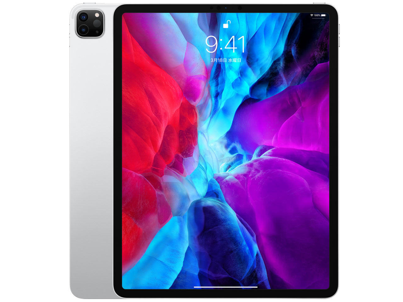【中古】B位置づける【やや傷や汚れた状態あり】 SIM無償性 iPad pro 12.9(第4時人) 128GB 無線LAN+Cellular しろがね色 受け容れる制限事項-(白ROM) 貨物輸送無料