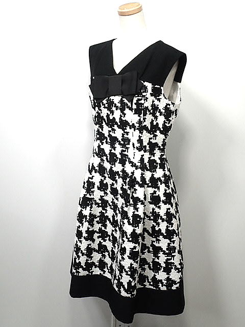 春物 送料無料 ｍ ｓ ｇｒａｃｙ エムズグレイシー 千鳥チェックフィットアンドフレアワンピース あす楽対応 レディース