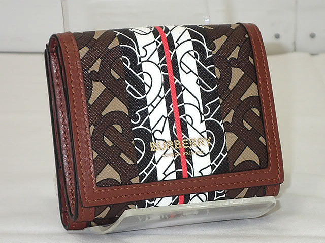 ★【送料無料】ＢＵＲＢＥＲＲＹ　バーバリー　LUNA　TB　MONOGRAM　E-CA.STRP　コンパクトウォレット　8030241　当店では以前44,000　【未使用】【中古】レディース、メンズ