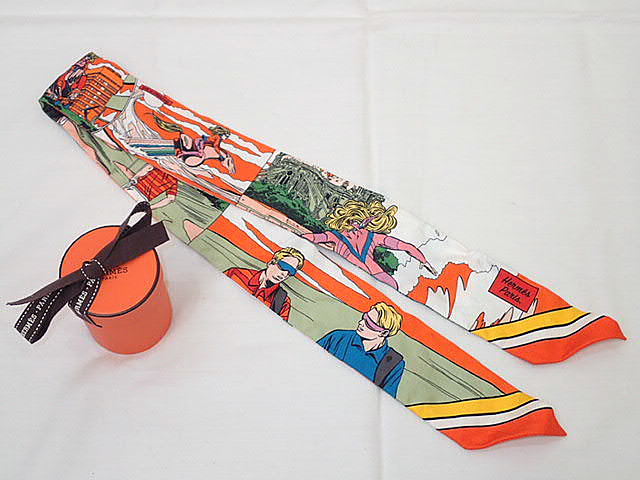 ★【送料無料】ＨＥＲＭＥＳ　エルメス　ツイリー　/　トゥイリー　「　WOW　」　063463S　【中古】レディース