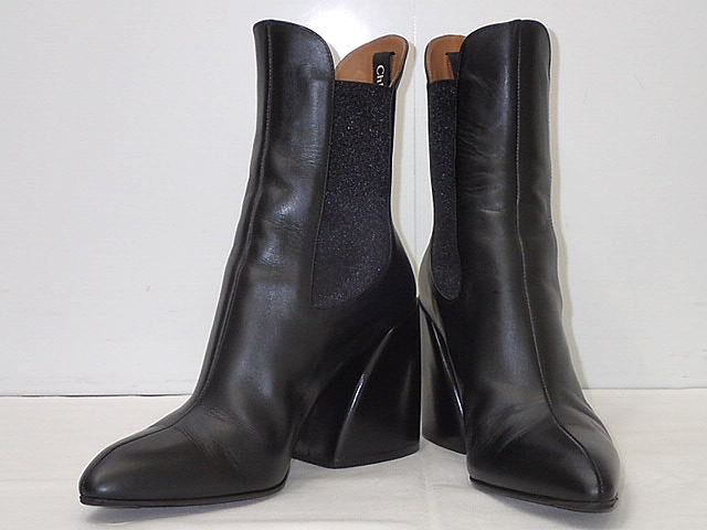 【良品】　Chloe　クロエ　フランヌ　ソックス　アンクルブーツ　ミドルブーツ 楽天市場】【クロエ】Chloe フランヌ レザー ニット ソックス アンクル