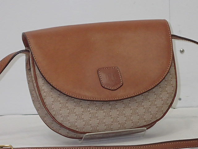 CELINE セリーヌ 鑑定済み ショルダーバッグ ベージュ/ブラウン CELINE セリーヌ 鑑定済み ショルダーバッグ ベージュ/ブラウン