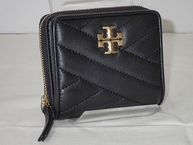 ★【送料無料】【ポイント10倍】ＴＯＲＹ　ＢＵＲＣＨ　トリーバーチ　キラ　シェブロン　バイフォールド　ウォレット　２つ折り財布　90344　【中古】レディース