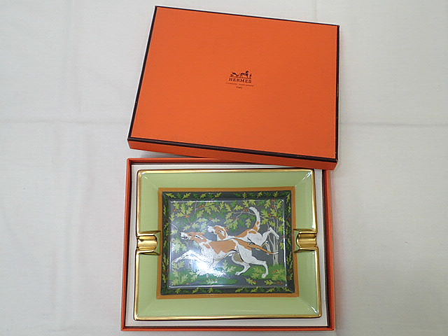 楽天市場】HERMES エルメス アッシュトレイ 灰皿 シェーヌダンクル柄