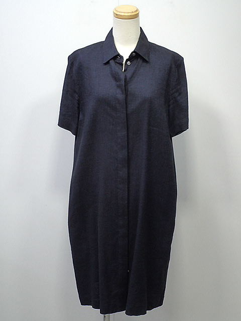 ★【送料無料】【ポイント10倍】ｔｈｅｏｒｙ　セオリー　ワンピース　ECO.SHARKSKIN BUTTONDOWN.DR　【中古】レディース