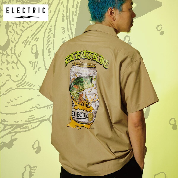 「全品5-15倍 21日08時迄」26SS ELECTRIC X HIROTTON コラボシャツ E26SU01 BEER CAN WORK SHIRT RAIDEN S/S TEE： 正規品/エレクトリック/メンズ/半袖