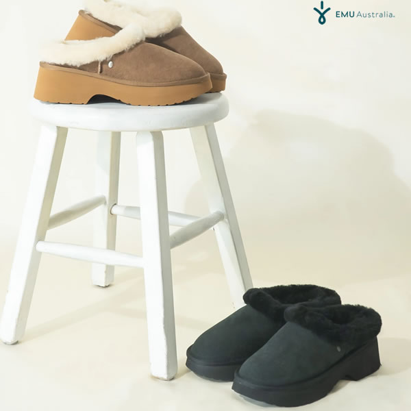 「全品5-15倍 16日08時」レディース EMU シューズ Virginia Clog W13291: 正規品/エミュ/女性用/サンダル/ムートン