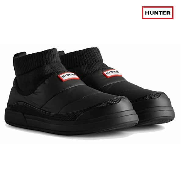 「全品2-15倍 11日02時迄」HUNTER メンズブーツ In/Out Insulated Knitted Cuff Slipper Boot MFS9002REN: 国内定め事品/成人男性用/シューズ/はたご屋/アウト インシュレイティド ニッティド 折り返し スリッパー ブーツ/防寒/スリッポン/狩り人