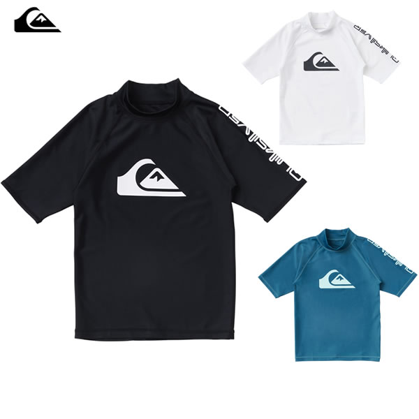 「全品10倍 7月2日08時迄」WHT/140のみ 【ゆうパケット】23SS 子供用 QUIKSILVER ラッシュガード ALL TIME SR YOUTH kly231022: 正規品/クイックシルバー/ジュニア/キッズ/半袖Tシャツ/surf画像