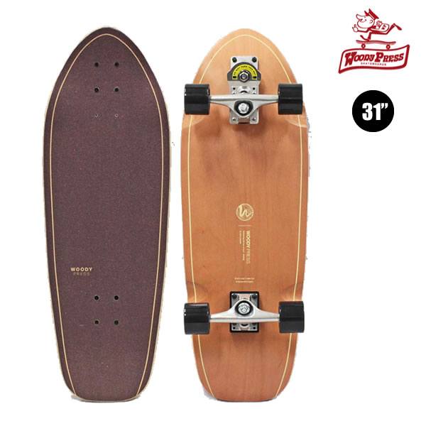 WOODY PRESS コンプリート サーフスケート WOODY 31 inch Thruster-1: 正規品/スケボー/スケートボード/クルーザー/ウッディプレス｜セカンドブランド