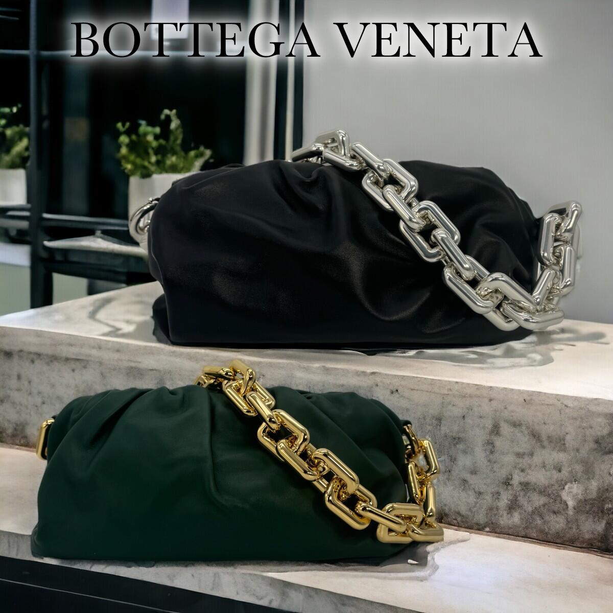 【純正格安】正規新品 BOTTEGA VENETA ザ・チェーン ポーチ 黒×金 ショルダーバッグ