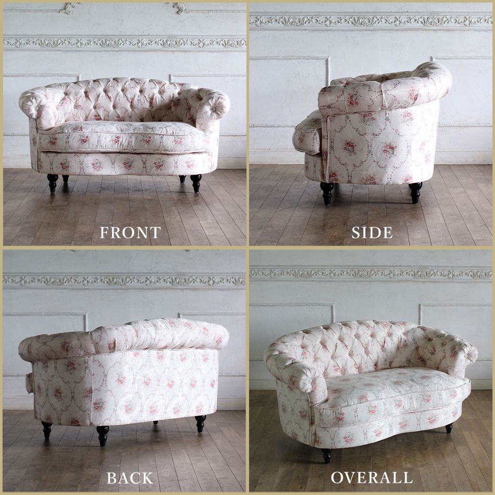 姫系 家具 二人用 ソファ かわいい アンティーク 風 家具 エステサロン ソファー 2人掛け フレンチ エレガント ゴージャス ヨーロピアン シャビーシック チェスターフィールド チェスター カントリー イギリス ロマンチック 地雷 リプロ D 140 85 72 Almarkhiyagallery Com