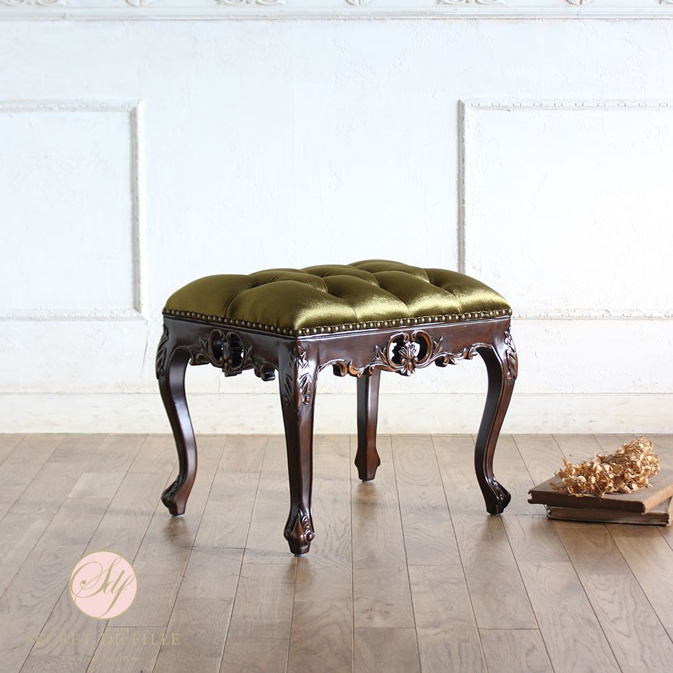 楽天市場】アンティーク 調 スツール オットマン 低め クラシカル