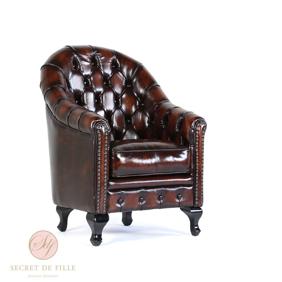 チェスターフィールド ソファ 一人掛け アンティーク風 家具 ヨーロピアン クラシックソファ ハイバック おしゃれ ヴィンテージ レトロ 背もたれ 英国 書斎 | 椅子 レザーソファ 一人掛けソファー1人掛けソファ 1人用ソファ チェア ひとりがけ 1人 新品 リプロ C 73*73*101 70,400円