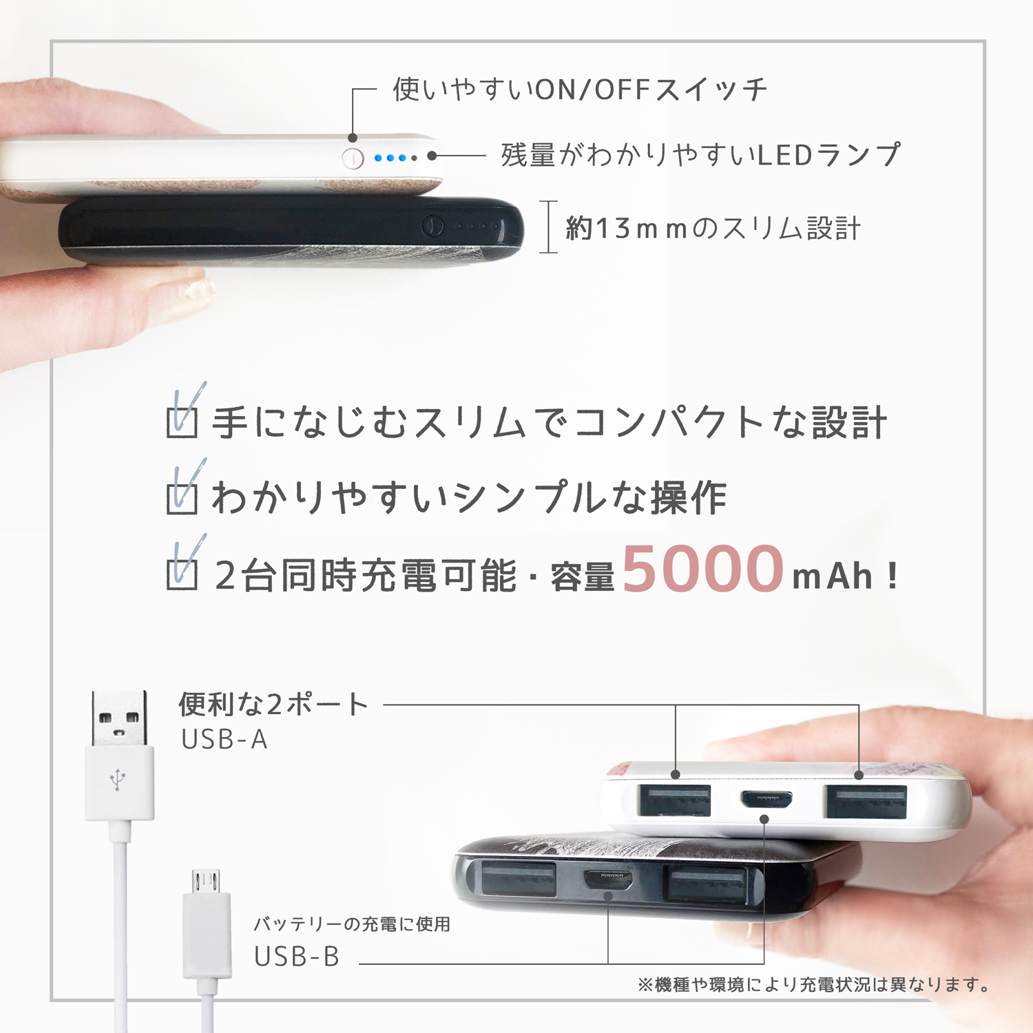 モバイルバッテリー かわいい 小型 プレゼント iPhone おしゃれ ギフト