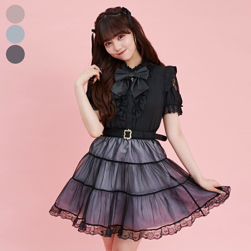 楽天市場】レース×シフォンバッスルスカート6/12 12:00 販売