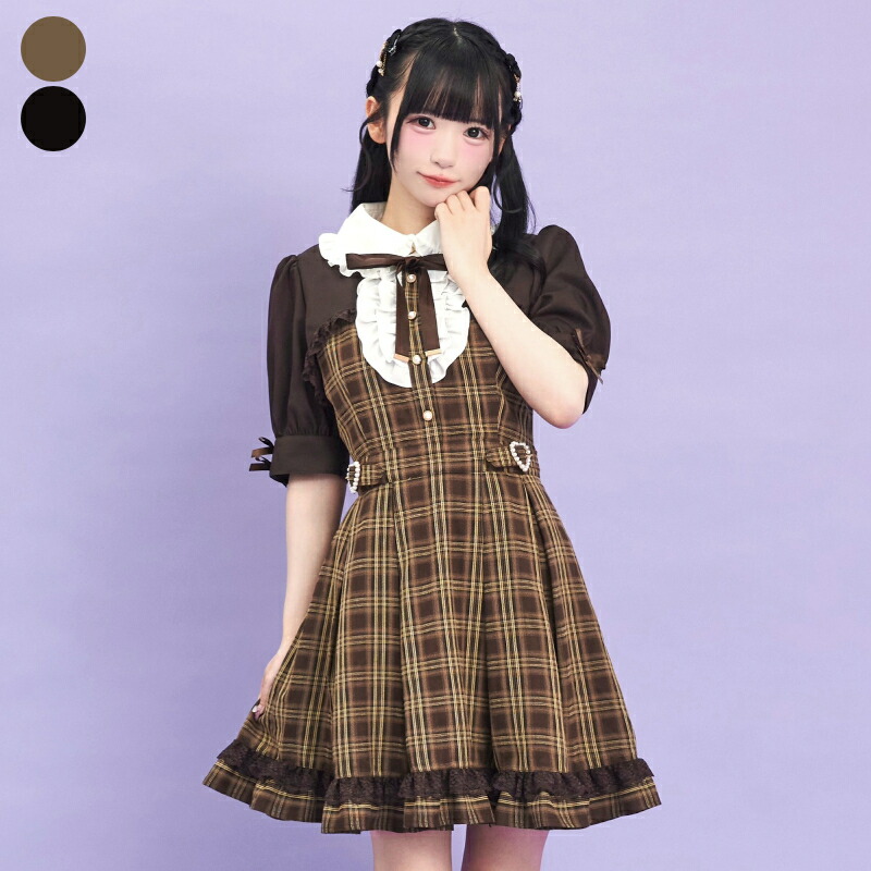 楽天市場】ハートバックル付ボレロ風ワンピース9/13 10:00 ブラウン