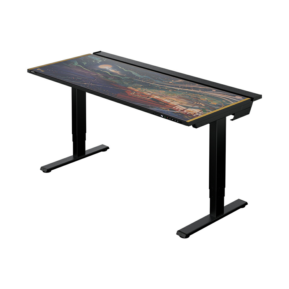【送料無料】Secretlab MAGNUS Pro バンドル ? 原神 コレクション 昇降式 150cm ブラック金属製デスクフレーム ＋ 原神 MagPad マグネット式デスクパッド ＋ 原神マグネット式ケーブルマネジメントシステム プレミアム