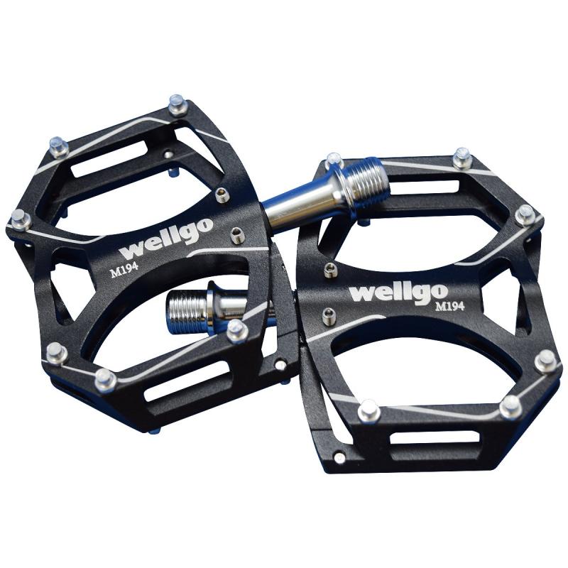 WELLGO(ウェルゴ) 軽銀ペダル いの一番付 CNC 薄型 黒いこと 260g 読み込む/ATB/MTB M194