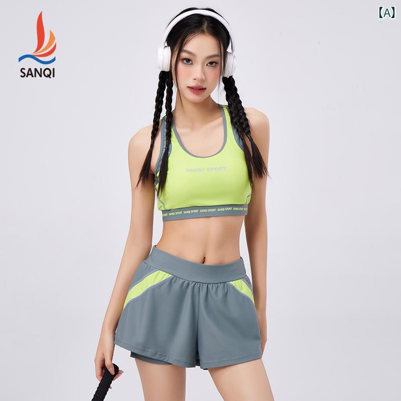 レディース 水着 スポーツ フィットネス ウェア サマーレジャー トレーニング マリンスポーツ 保守的 セパレート ベスト ボクサー ツーピース セット リゾート
