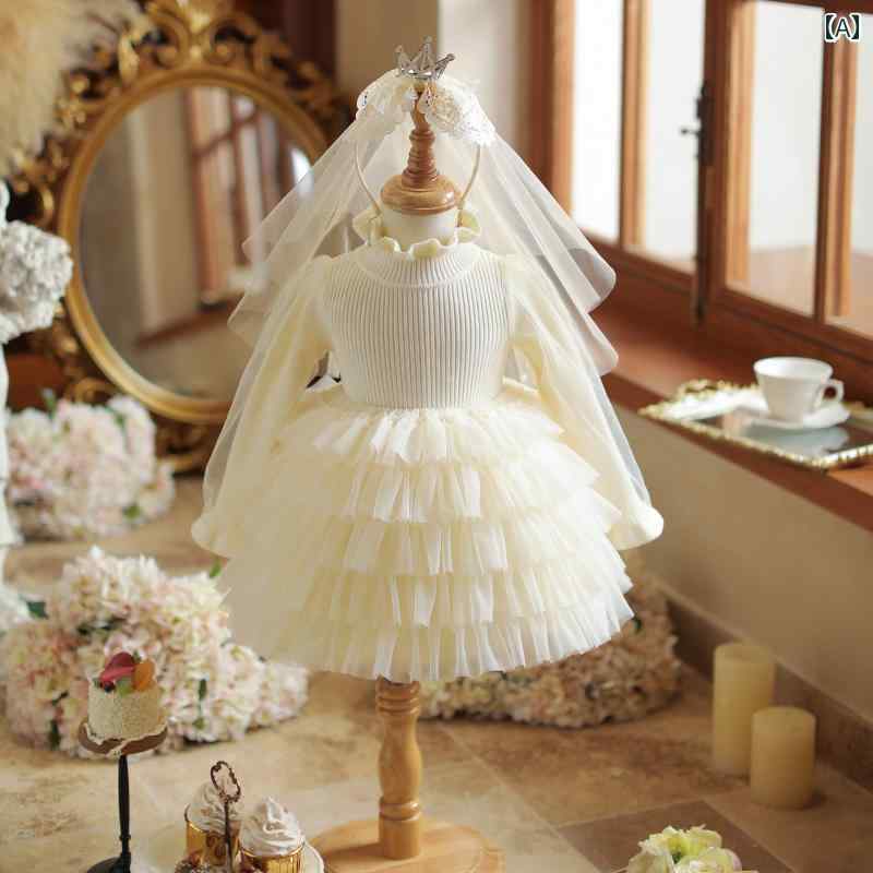 お召しもの お嬢さん ガールズ 秋冬 天鵞絨 編み物 スウェーター 秋 赤ちゃん 冬 ふわふわ ガーゼ 御姫様