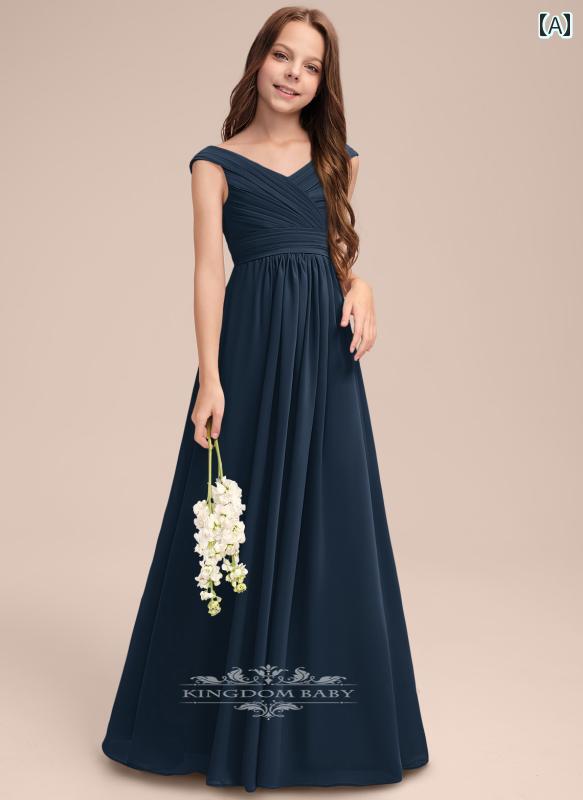 キッズ パーティードレス ジュニア ファッション 女の子 子供 ドレス シフォン ワンピース 豪華 フラワーガール 結婚式 発表会 リゾート パフォーマンス 衣装