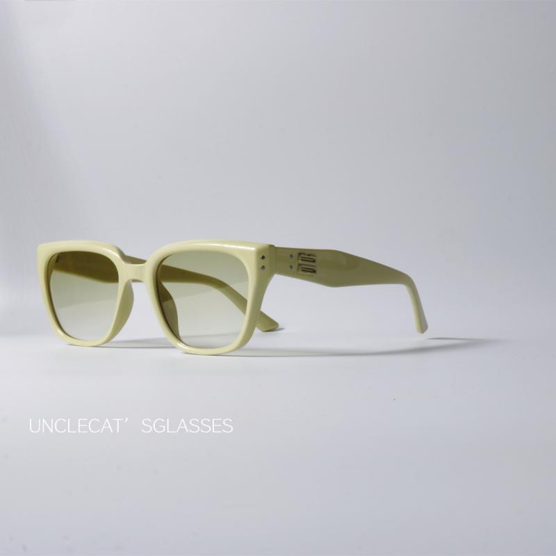 サングラス おしゃれ オールシーズン ユニーク チーズ カラー サングラス UV 400 紫外線 防止 韓国 ブラック フレーム サングラス