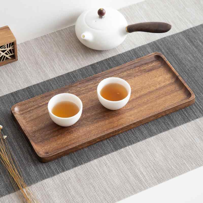 無垢材 トレイ ティートレイ 長方形 ドライ ソーサー アカシア 盆 木材 コーヒー 紅茶 アクセサリー キッチン 家庭