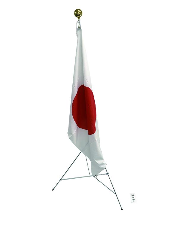 日本国旗セット 90cm×135cm 天竺（綿）旗竿（アルミポール2m）国旗玉 トランク 旗台（三脚）日本製
