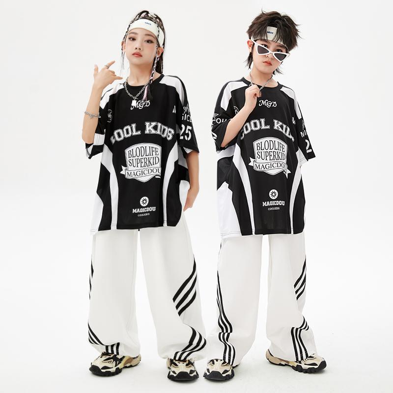 子供服 女の子 男の子 Tシャツ パンツ コスチューム バンド ダンス ヒップホップ ストリート系 パフォーマンス 衣装 クール かっこいい キッズ