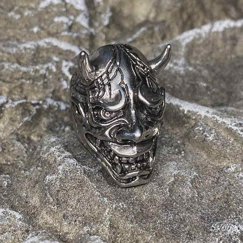 ペンダント 悪魔 頭蓋 骨 般若 チタン鋼 パンク アメリカ レトロ リング 個性 ロック メンズジュエリー アクセサリー ファッション