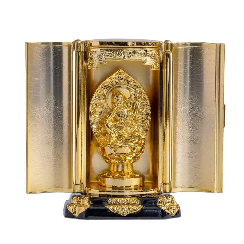 仏像 如意輪観音菩薩 厨子入り(金メッキ/24金)＿『天台宗・真言宗・臨済宗』 高岡銅器 (にょいりんかんのんぼさつZ) 18,165円