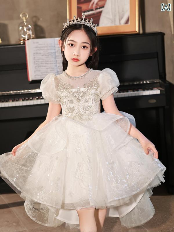 キッズ パーティードレス ジュニア ファッション 女の子 フラワーガール ウェディング プリンセス 誕生日 誕生会 イブニング 演奏会 発表会|セキュアデポ