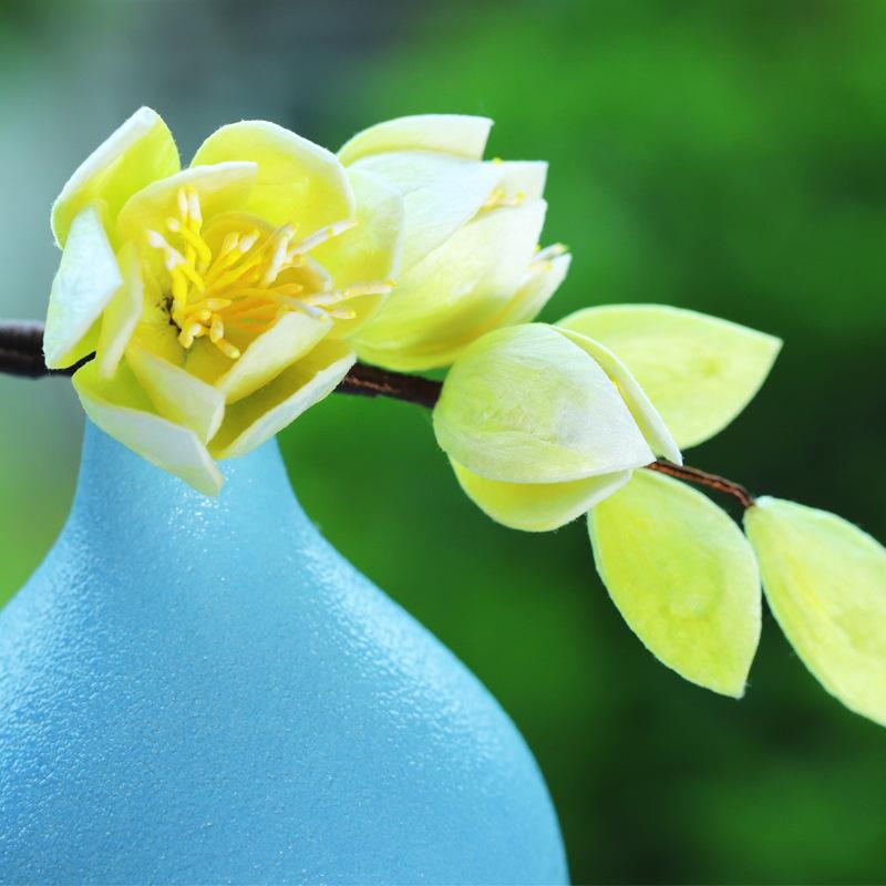 髪飾り レディース 手作り 伝統工芸 中国伝統工芸品 シルク 絨花 ソフトかんざし 中華風 クチナシ 花モチーフ 個性的 イエロー 和装小物 振袖 袴 結婚式 パーティー