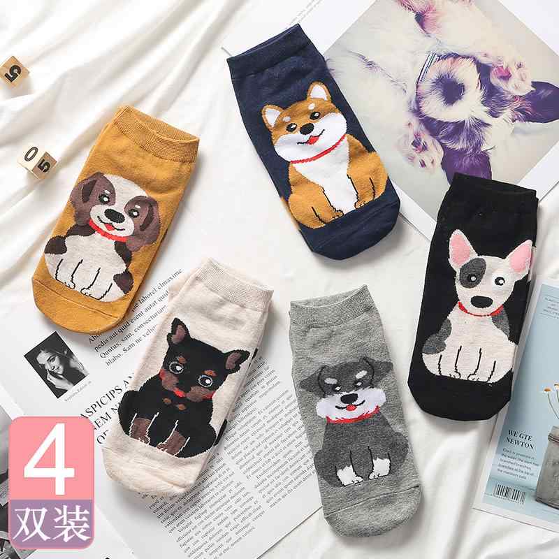 キッズファッション 靴下 コットン ソックス カジュアル 通気性 犬柄 柔らかい 柄物 肌触り 衣料品 外出 屋外 屋内 おしゃれ 幼児 男の子 女の子 子供 夏